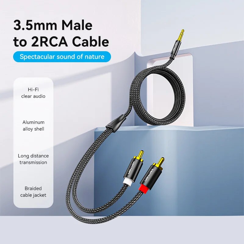 Vention RCA Kablosu 3.5mm 2RCA - Home Cinema Tv incelemesi ve fiyatı