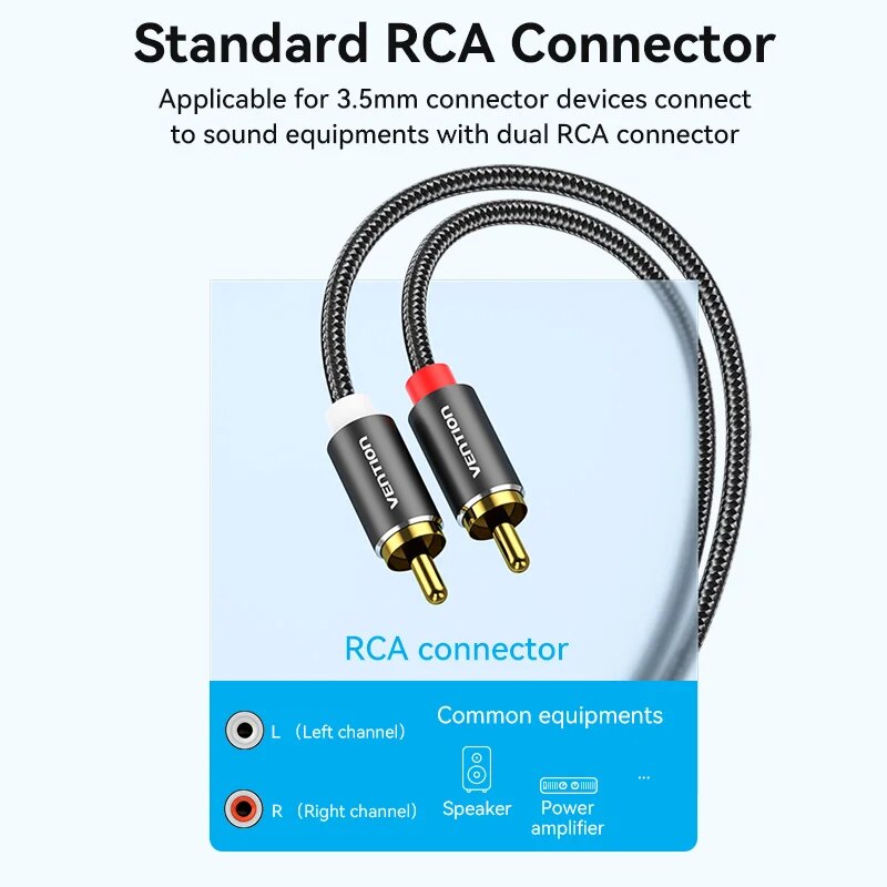 Vention RCA Kablosu 3.5mm 2RCA - Home Cinema Tv incelemesi ve fiyatı